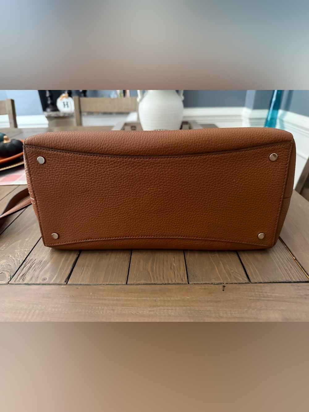 kate spade Pebbled Leather Satchel in Gingerbread Brown - Picture 3 of 8